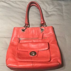 Coach coral large satchel